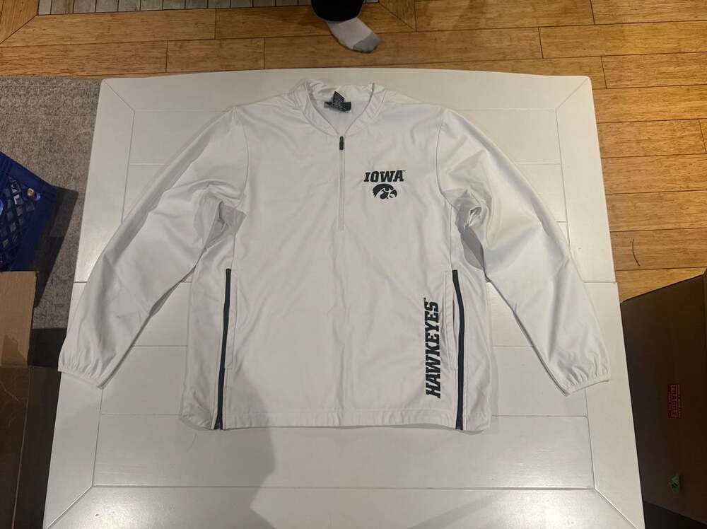 Iowa Hawkeyes Zephyr Full Zip White Windbreaker Jacket